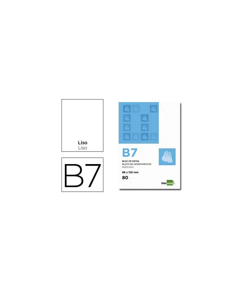 Bloc Notas Liderpapel Liso B7 80 Hojas 60g M2 Perforado