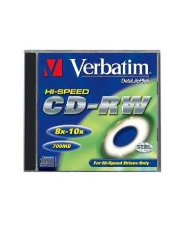 CD-RW Verbatim. Capacidad: 700 MB. Uso regrabable