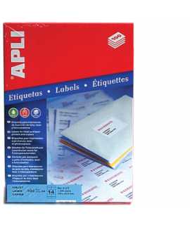 Etiquetes autoadhesives, DIN A4. Mida: 105x37 mm. Color blanc. 1600 unitats.