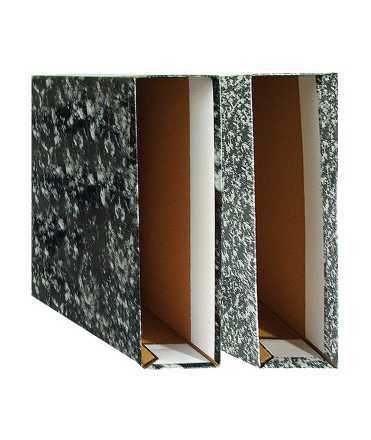 Caixa arxivador jaspiat. Mida: 32,3x29,5x8,6 cm. Color negre