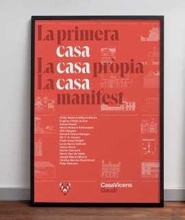 Póster Casa Vicens, Rojo