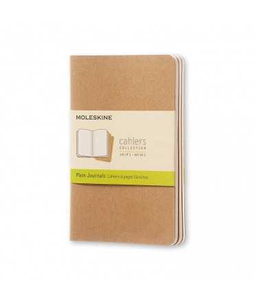 Cuaderno Moleskine Cahier Kraft XL, hojas lisas. 3 unidades