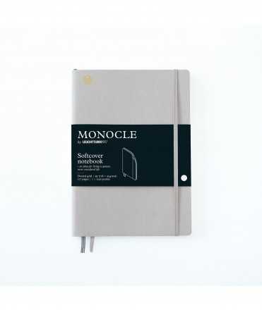 Libreta Monocle B5. Tapa blanda gris. Acabado puntos.