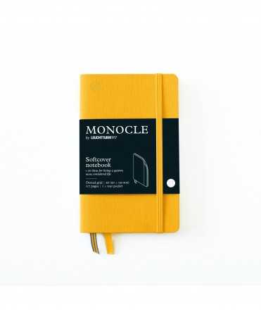 Libreta Monocle A6. Tapa blanda amarillo. Acabado puntos