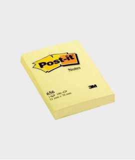 Bloc de notes Post-it. Mida: 5,1x7,6 cm. Color groc. 100 unitats.