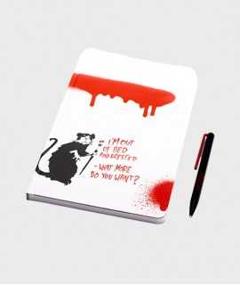 Set Bansky libreta A5 + Grafeex, Rojo