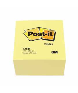 Bloc de notes adhesives Post-it. Mida: 7,6x7,6 cm. 450 fulls.