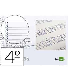 Bloc musica liderpapel para guitarra hexagrama 3 mm cuarto 20 hojas 100g/m2