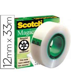 Cinta adhesiva scotch magic invisible 33 mt x 12 mm