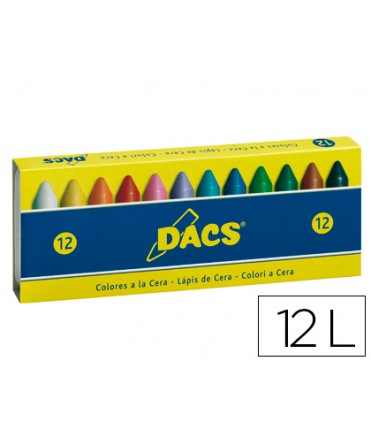 Lapices cera dacs caja de 12 colores surtidos