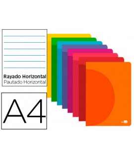 Libreta liderpapel 360 tapa de plastico a4 48 hojas 90g/m2 horizontal con margen colores surtidos