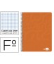 Cuaderno espiral liderpapel folio write tapa blanda 80h 60gr cuadro 4mm con margen color naranja