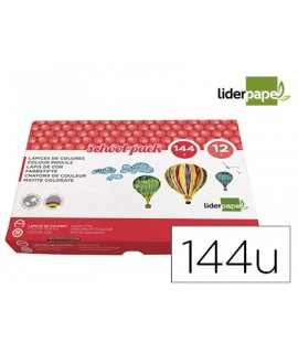 Lapices de colores liderpapel school pack de 144 unidades 12 colores x 12 unidades