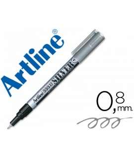 Rotulador artline marcador permanente tinta metalica ek-999 plata punta redonda 0.8 mm