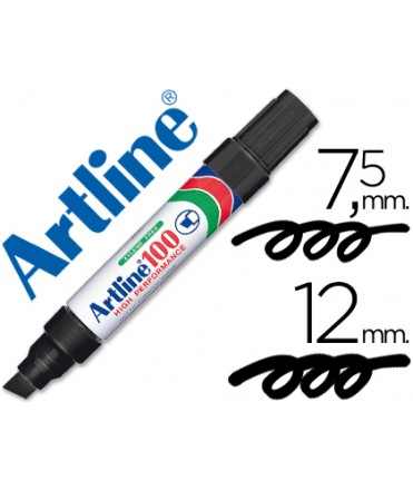 Rotulador artline marcador permanente 100 negro -punta biselada