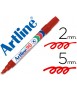 Rotulador artline marcador permanente ek-90 rojo punta biselada 5 mm papel metal y cristal