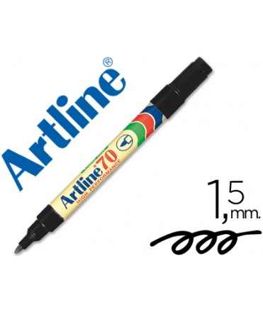 Rotulador artline marcador permanente ek-70 negro punta redonda 1.5 mm papel metal y cristal