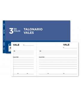 Talonario liderpapel vales tres en folio 104