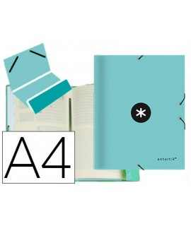 Carpeta antartik clasificadora a4 12 departamentos goma carton forrado color menta