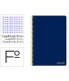 Cuaderno espiral liderpapel folio smart tapa blanda 80h 60gr cuadro 4mm con margen color azul oscuro