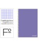 Cuaderno espiral liderpapel folio smart tapa blanda 80h 60gr cuadro 4mm con margen color violeta