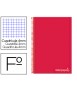 Cuaderno espiral liderpapel folio witty tapa dura 80h 75gr cuadro 4mm con margen color rojo