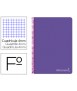 Cuaderno espiral liderpapel folio witty tapa dura 80h 75gr cuadro 4mm con margen color violeta