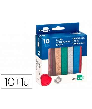 Lacre liderpapel con sello de carta juego de 10 barras colores surtidos