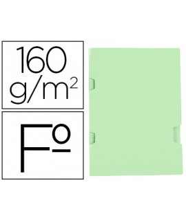 Subcarpeta liderpapel folio verde tres uñeros plastificada 160g/m2