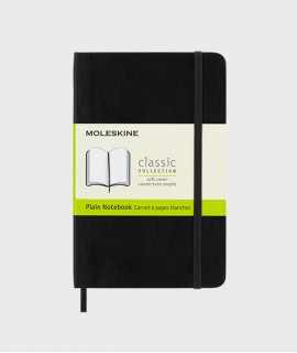 Cuaderno Classic Moleskine L. Liso. Tapa blanda. Negro