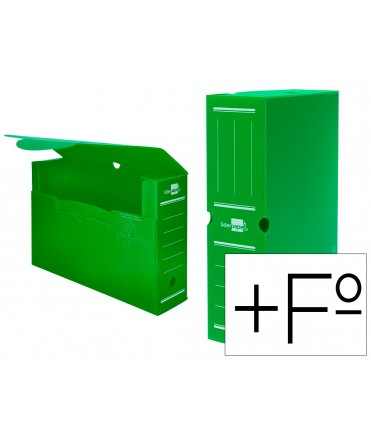 Caja archivo definitivo plastico liderpapel verde 387x275x105 mm