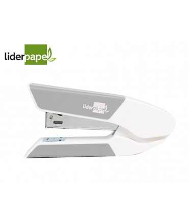 Grapadora liderpapel con regalo de extraegrapas y caja de 1000 grapas 26/6 capacidad 20h color gris