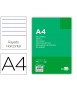 Recambio liderpapel a4 100 hojas 60g/m2 horizontal con margen 4 taladros