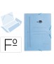 Carpeta liderpapel gomas folio 3 solapas carton pintado azul