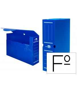 Caja archivo definitivo plastico liderpapel lomo 100 mm azul 360x100x260 mm