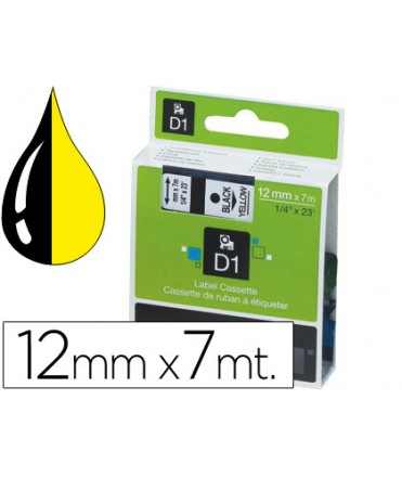 Cinta dymo 1000 negro-amarillo 12mm x 7mt d1