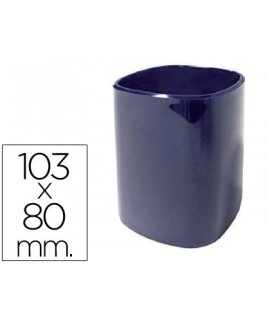 Cubilete portalapices q-connect azul opaco plastico diametro 80 mm alto 103 mm