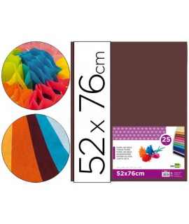 Papel seda liderpapel marron 52x76 cm 18 gr paquete de 25 hojas