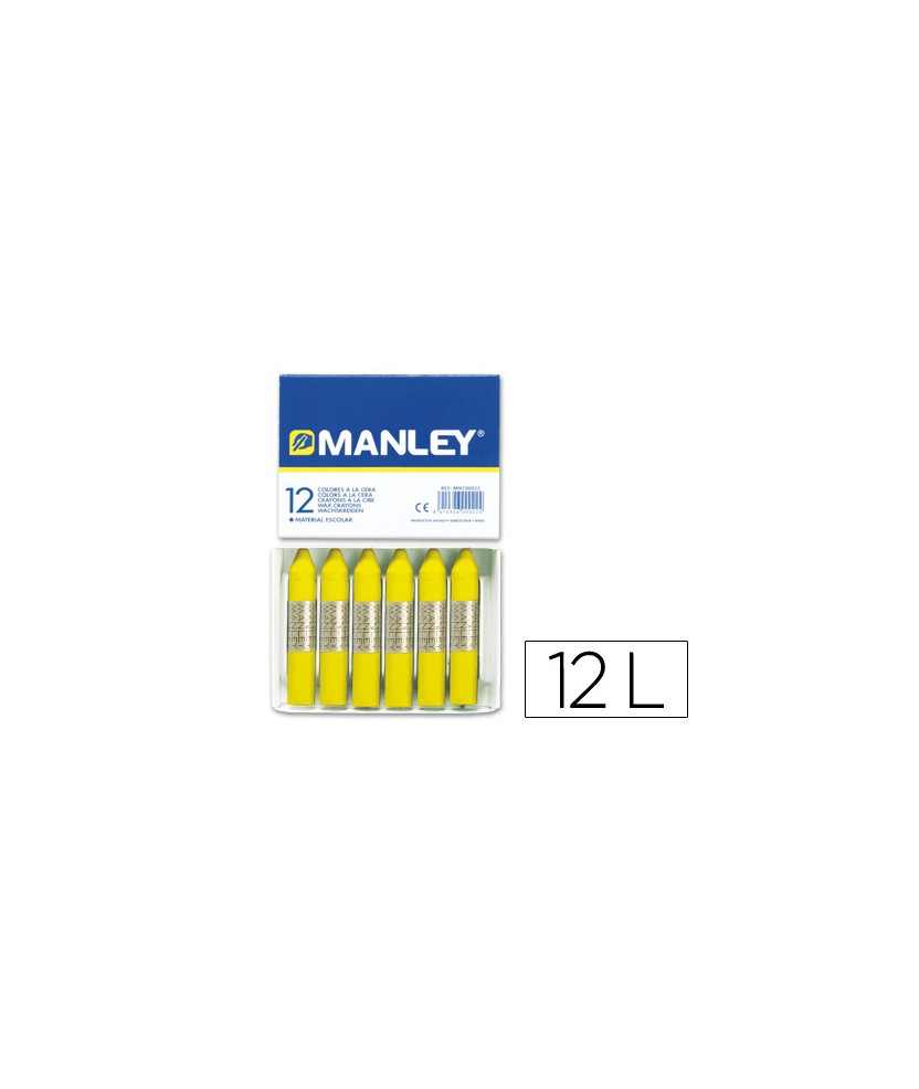 LAPICES CERA MANLEY UNICOLOR BLANCO N.1 CAJA DE 12 UNIDADES