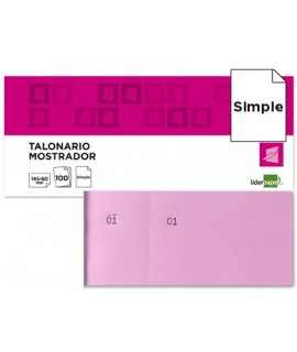 Talonario liderpapel mostrador 60x145 mm tl05 rosa con matriz