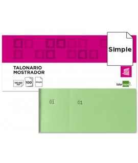 Talonario liderpapel mostrador 60x145 mm tl06 verde con matriz