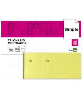 Talonario liderpapel mostrador 60x145 mm tl01 amarillo con matriz