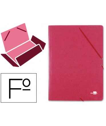 Carpeta Liderpapel Gomas Folio 3 Solapas Carton Prespan Roja