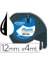 Cinta dymo plastico 12mmx4mt negro/blanco perla para maquina letratag 91201