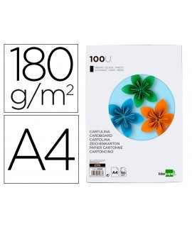 Cartulina liderpapel a4 180g/m2 negro paquete de 100 hojas