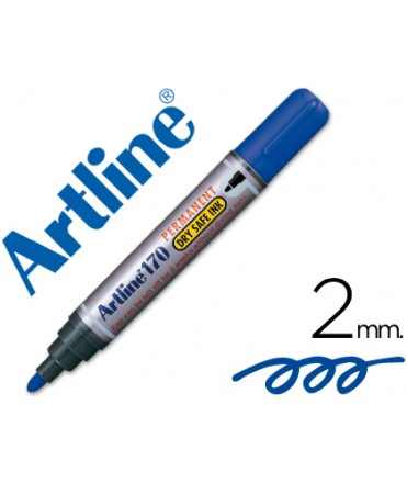 Rotulador artline marcador permanente 170 azul punta redonda 2mm antisecado