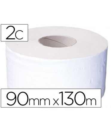 Papel higienico jumbo 2 capas celulosa pura rollo de 91 mt para dispensador 925