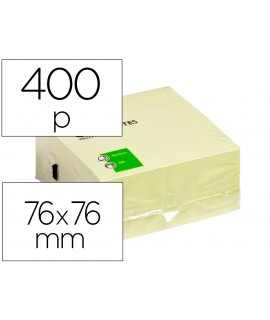 Bloc de notas adhesivas quita y pon q-connect 76x76 mm fsc amarillo con 400 hojas