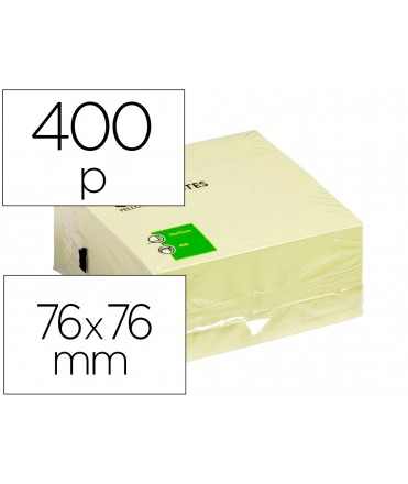 Bloc de notas adhesivas quita y pon q-connect 76x76 mm fsc amarillo con 400 hojas