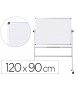 Pizarra blanca q-connect doble cara melamina marco de aluminio 120x90 cm giratoria